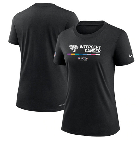 Women's Jacksonville Jaguars Black 2022 Crucial Catch Performance T-Shirt(Run Small)